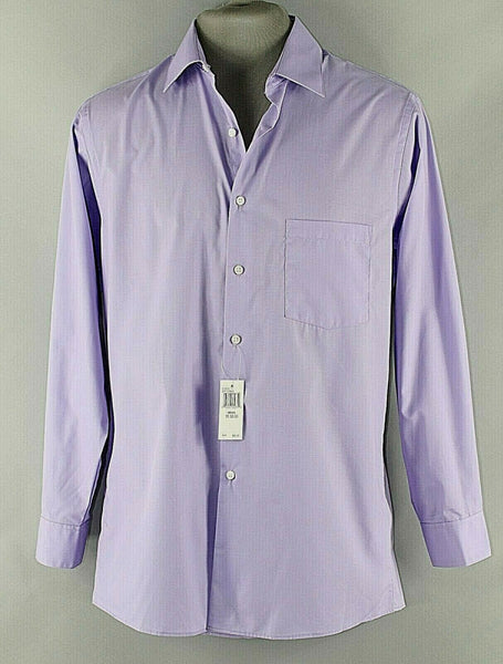Van Heusen NEW $60 Sz M 15 32 33 R Orchid Lavender Cotton Bld Poplin Shirt