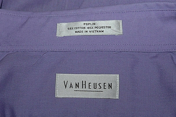 Van Heusen NEW $60 Sz M 15 32 33 R Orchid Lavender Cotton Bld Poplin Shirt