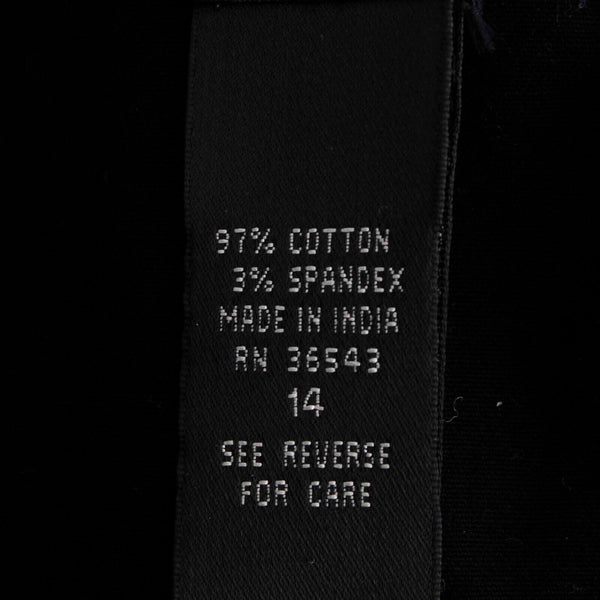 Geoffrey Beene Sz 14 Black Multi Embroidered Pencil Cotton Blend Skirt