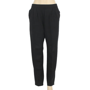 St John Sz 6 x 26 Black Elastic Waist Pockets Pleated Santana Knit Pant
