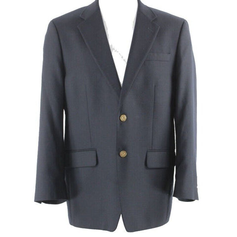Club Room Sz 42R Navy Blue Gold Button 100% Wool Lined Blazer Jacket
