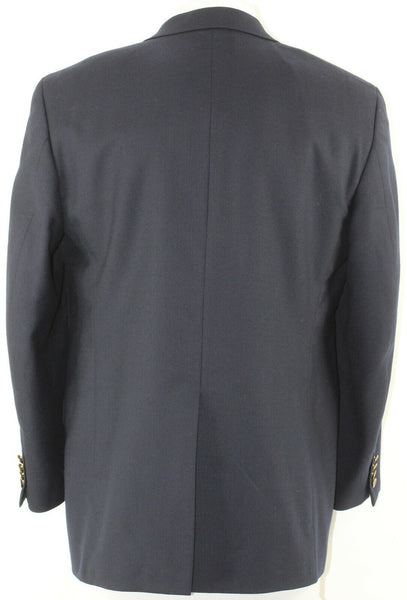 Club Room Sz 42R Navy Blue Gold Button 100% Wool Lined Blazer Jacket