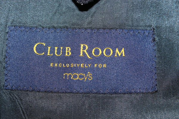 Club Room Sz 42R Navy Blue Gold Button 100% Wool Lined Blazer Jacket