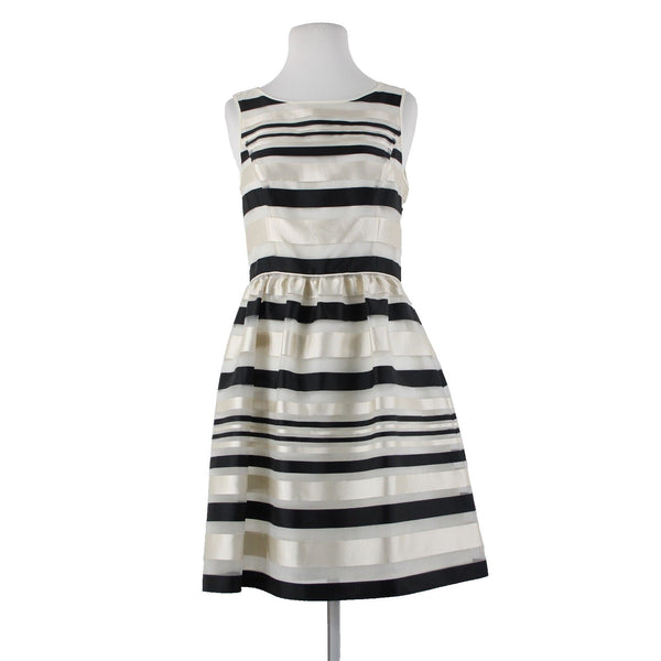Banana Republic NEW $90 Sz 6 Cream Black Striped Lined Sleeveless Rayon Dress