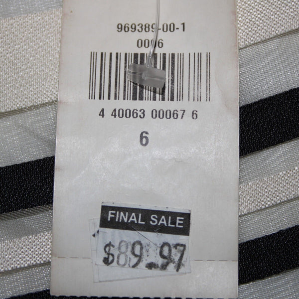 Banana Republic NEW $90 Sz 6 Cream Black Striped Lined Sleeveless Rayon Dress