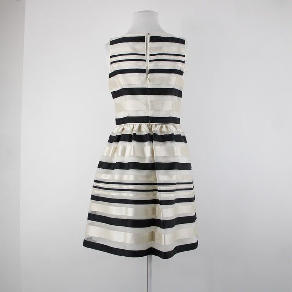 Banana Republic NEW $90 Sz 6 Cream Black Striped Lined Sleeveless Rayon Dress