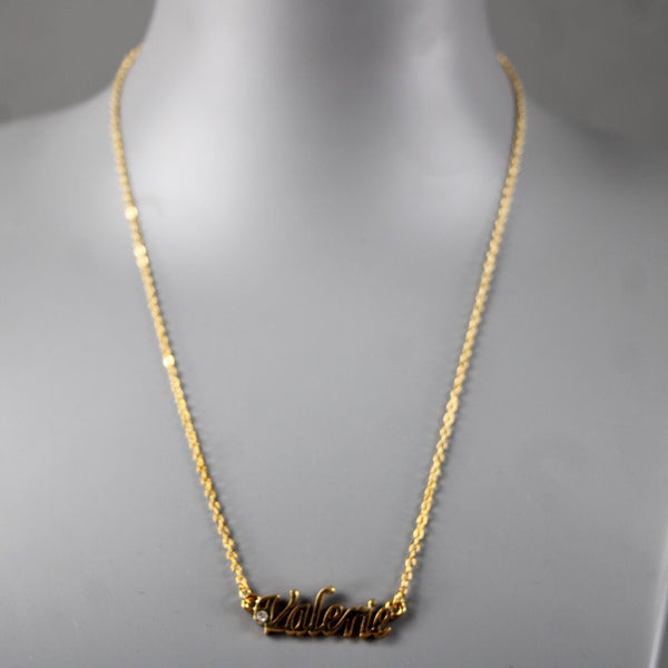 VALERIE NEW Name Goldtone Rhinestone Accent 14.5" w 4.5 Multi Ring Ext Necklace