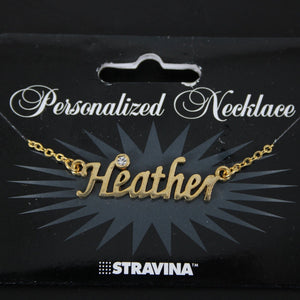 HEATHER NEW Name Goldtone Rhinestone Accent 14.5" w 4.5" Multi Ring Ext Necklace