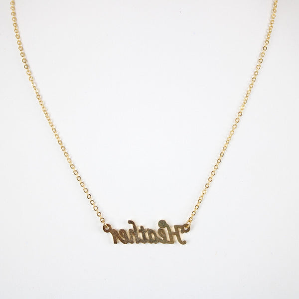 HEATHER NEW Name Goldtone Rhinestone Accent 14.5" w 4.5" Multi Ring Ext Necklace