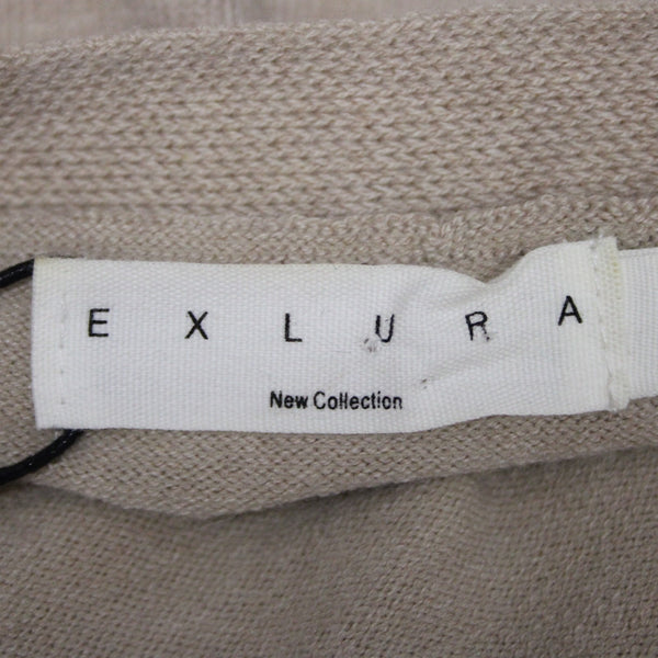 Exlura NEW Oatmeal Tan Knit Wool Blend Tie Wrap Belted Robe Dress