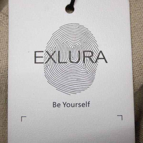 Exlura NEW Oatmeal Tan Knit Wool Blend Tie Wrap Belted Robe Dress