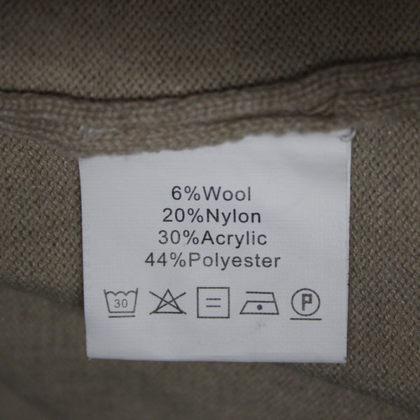 Exlura NEW Oatmeal Tan Knit Wool Blend Tie Wrap Belted Robe Dress