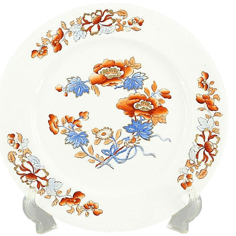 Royal Worcester Poppies 10.5 White Rust Gold Blue Porcelain Dinner Plate