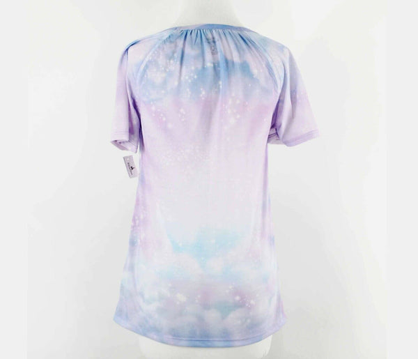 Disney NEW $30 Sz M Lavender Multi The Happiest Place On Earth! Poly Top