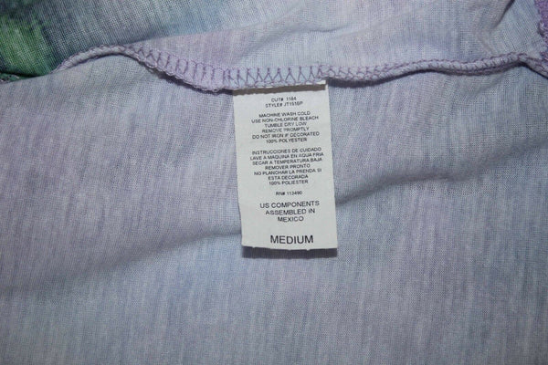 Disney NEW $30 Sz M Lavender Multi The Happiest Place On Earth! Poly Top