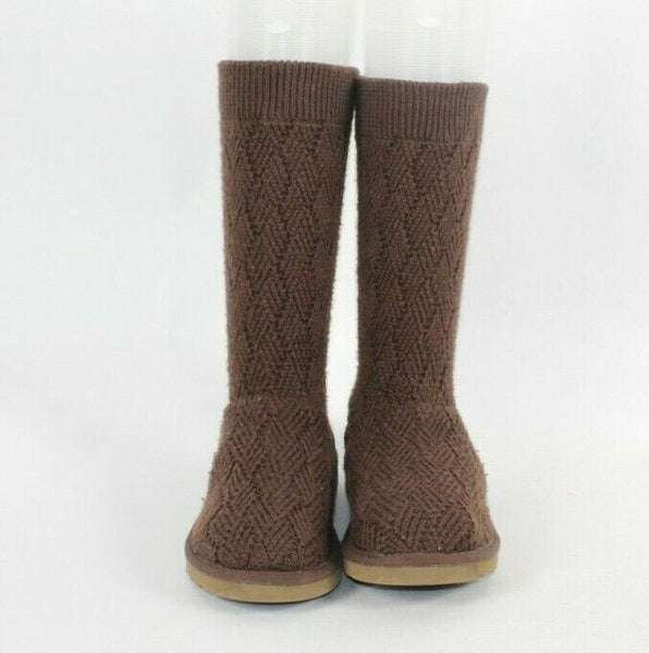 Ugg Sz 5 Brown Pull On Genuine Sheep Skin Rubber Sole Boot