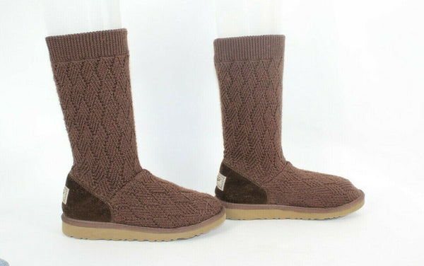 Ugg Sz 5 Brown Pull On Genuine Sheep Skin Rubber Sole Boot