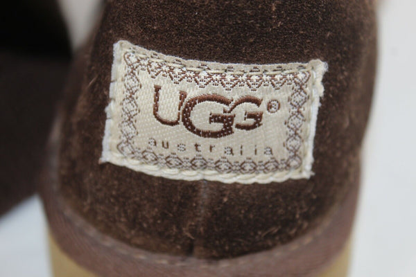 Ugg Sz 5 Brown Pull On Genuine Sheep Skin Rubber Sole Boot