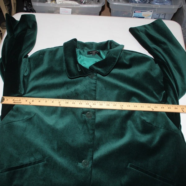 Talbots Jacket NWOT Sz 22W Green Velour Collared Pockets Cotton Polyester Jacket