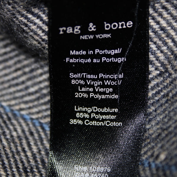 Rag Bone NEW $325 Sz 2 x 11 Gray White Blue Orange Plaid Pleat Tweed Wool Short