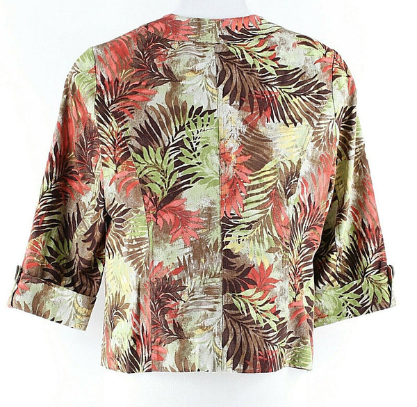 Monterey Bay Clothing Company NEW Sz 18 Green Multi 100% Cotton Jacket