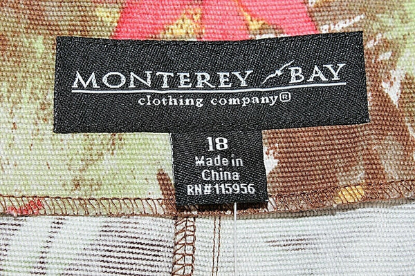 Monterey Bay Clothing Company NEW Sz 18 Green Multi 100% Cotton Jacket