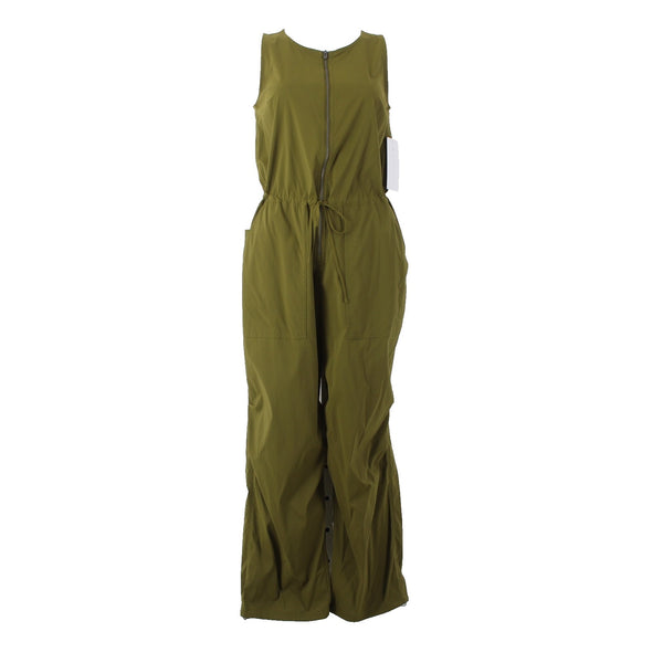 Athleta Jumpsuit NEW $139 Flex Sz SP x 26 Olive Green Combinaison Nylon Spandex
