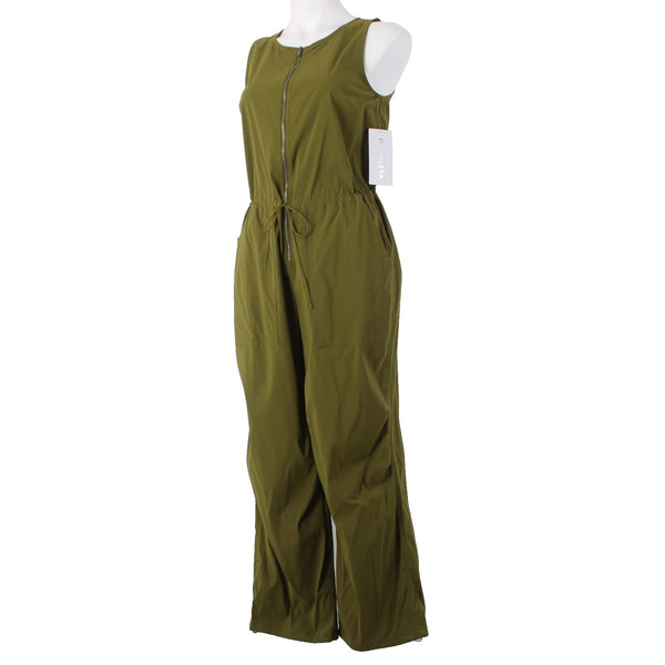 Athleta Jumpsuit NEW $139 Flex Sz SP x 26 Olive Green Combinaison Nylon Spandex
