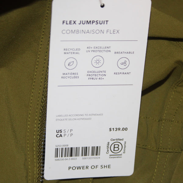 Athleta Jumpsuit NEW $139 Flex Sz SP x 26 Olive Green Combinaison Nylon Spandex