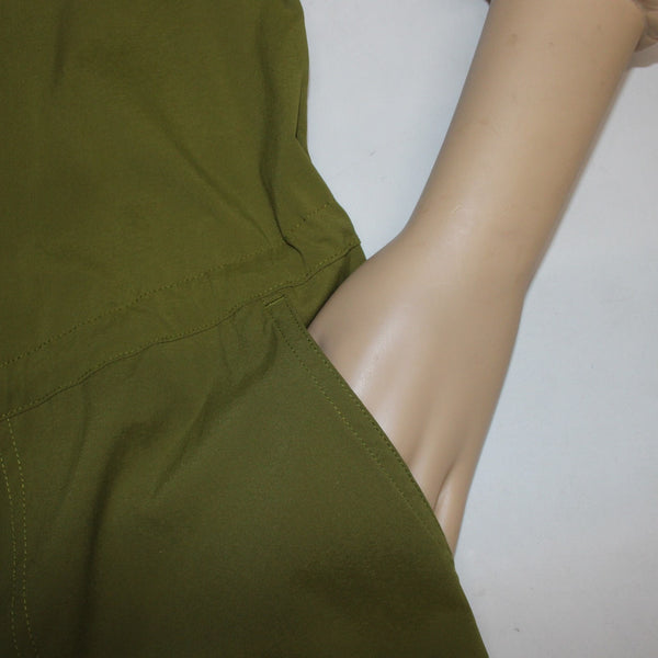 Athleta Jumpsuit NEW $139 Flex Sz SP x 26 Olive Green Combinaison Nylon Spandex