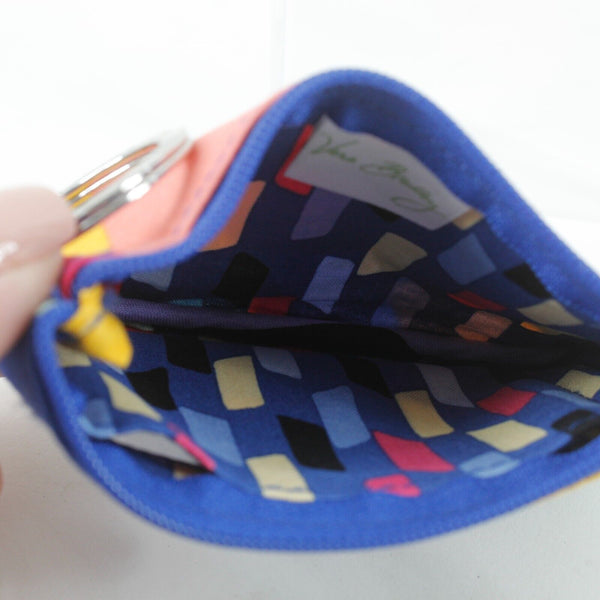 Vera Bradley 3 x 5  Multicolored Fabric Zip Top ID Coin Purse Wallet