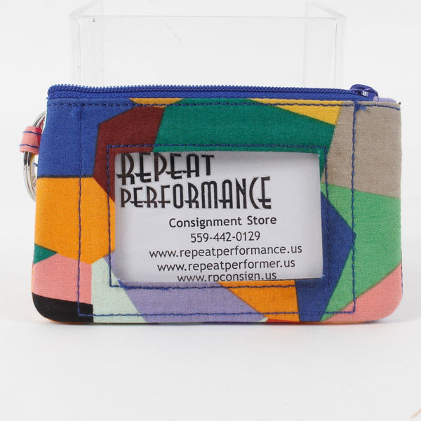 Vera Bradley 3 x 5  Multicolored Fabric Zip Top ID Coin Purse Wallet
