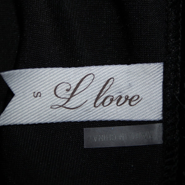 L Love Sz S Black Multi Color Embroidered Tasseled Velvet Poly Spandex Dress