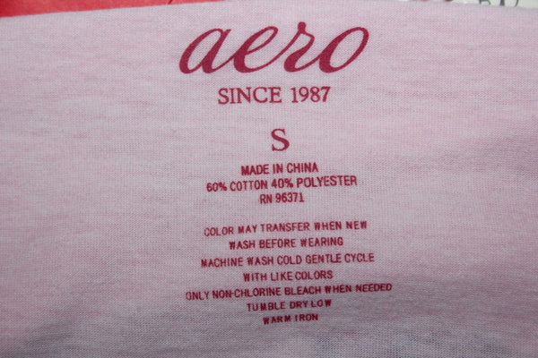 Aeropostale NEW AERO Sleepwear Sz S Pink AERO Tee Cotton Polyester Top