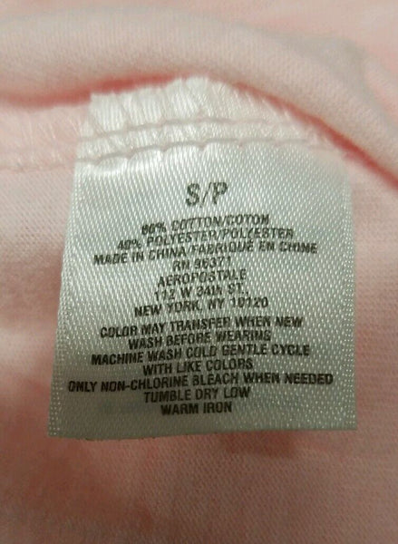 Aeropostale NEW AERO Sleepwear Sz S Pink AERO Tee Cotton Polyester Top