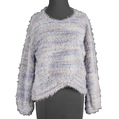 Candies Sz M Lavender Pink White Asymm 100% Polyester Sweater