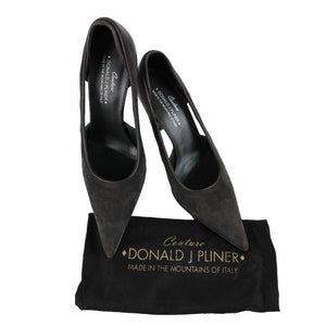 Donald J Pliner Sz 9.5 M Dark Brown Leather Suede 4" Heels