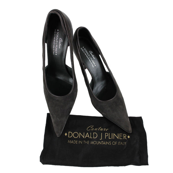 Donald J Pliner Sz 9.5 M Dark Brown Leather Suede 4" Heels