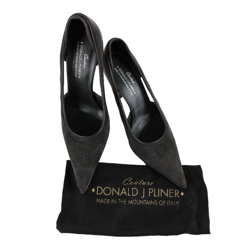 Donald J Pliner Sz 9.5 M Dark Brown Leather Suede 4" Heels