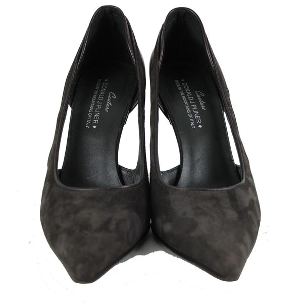 Donald J Pliner Sz 9.5 M Dark Brown Leather Suede 4" Heels