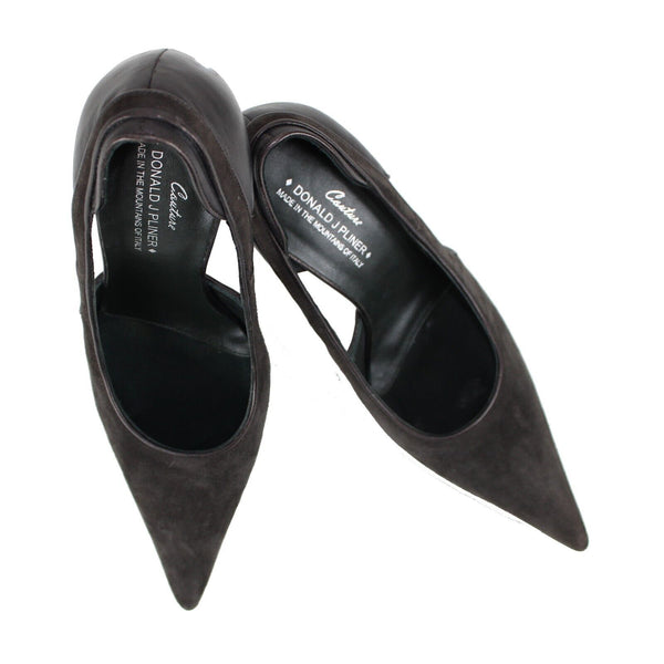 Donald J Pliner Sz 9.5 M Dark Brown Leather Suede 4" Heels