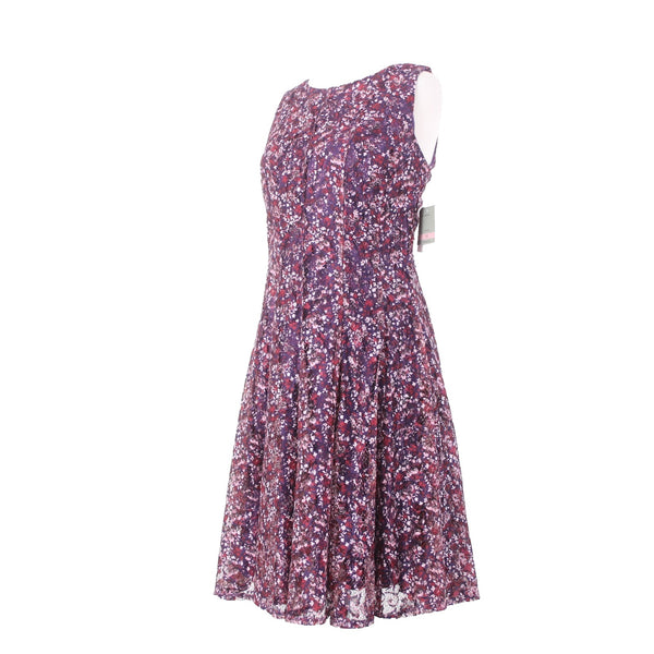 Danny And Nicole Dress NEW $74 Sz 10 Purple Multi Colored Pleated 100% Polyester