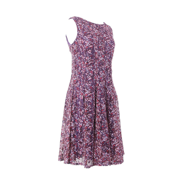 Danny And Nicole Dress NEW $74 Sz 10 Purple Multi Colored Pleated 100% Polyester