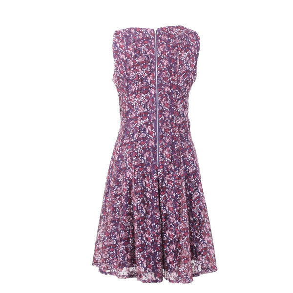 Danny And Nicole Dress NEW $74 Sz 10 Purple Multi Colored Pleated 100% Polyester