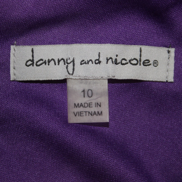 Danny And Nicole Dress NEW $74 Sz 10 Purple Multi Colored Pleated 100% Polyester