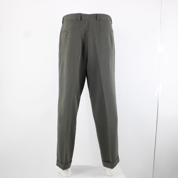 Pronto Uomo Sz 36 x 32 Olive Green Front Slash Pocket 100% Polyester Pants