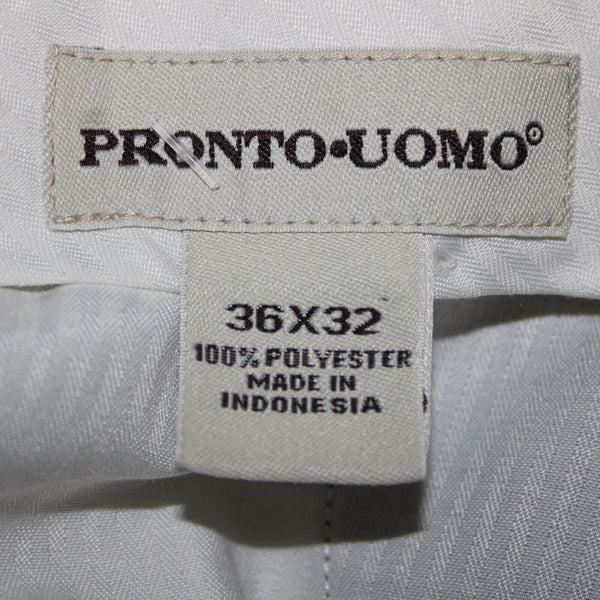 Pronto Uomo Sz 36 x 32 Olive Green Front Slash Pocket 100% Polyester Pants