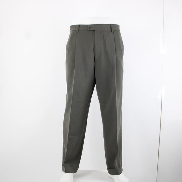 Pronto Uomo Sz 36 x 32 Olive Green Front Slash Pocket 100% Polyester Pants