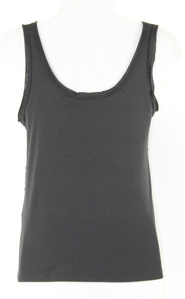 Love, Fire Sz XS Black Front Lace Overlay Rayon Poly Spandex Nylon Top
