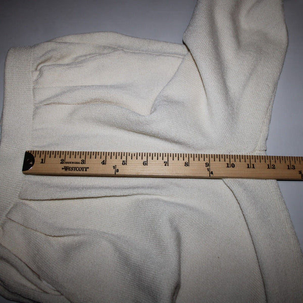 Toula Sz 6 x 29 Cream Elastic Waist Pleated Pocket Santana Knit Wool AS IS Pant